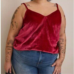 Torrid Sophie Velvet Swing Cami Red Plus #H44018 Size 3 (3X 22/24)